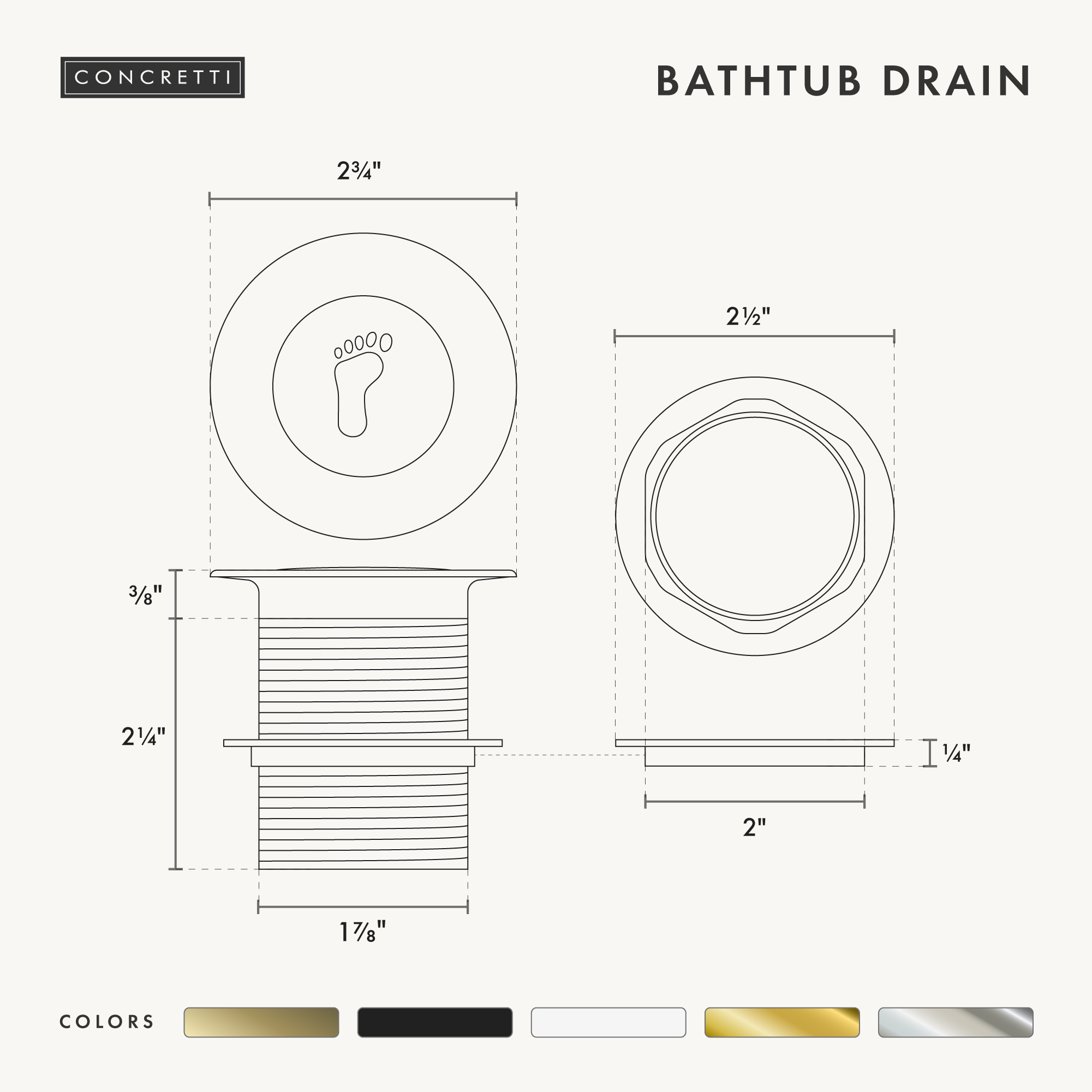 Standard Bathtub Pop Up Drain