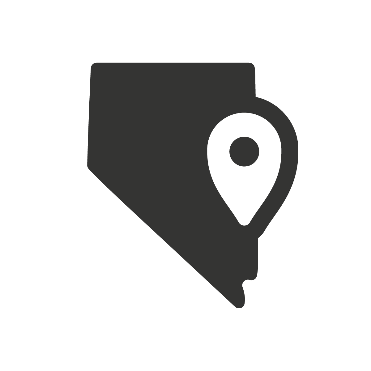 State of Nevada with a locator pin on top