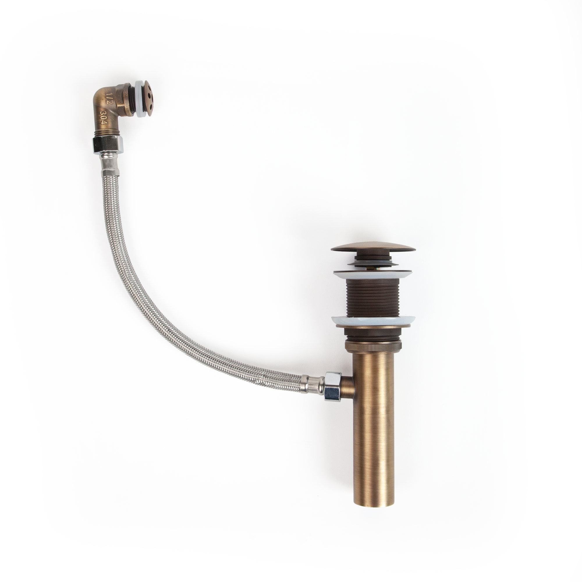 Overflow Push Style Pop-Up Drain