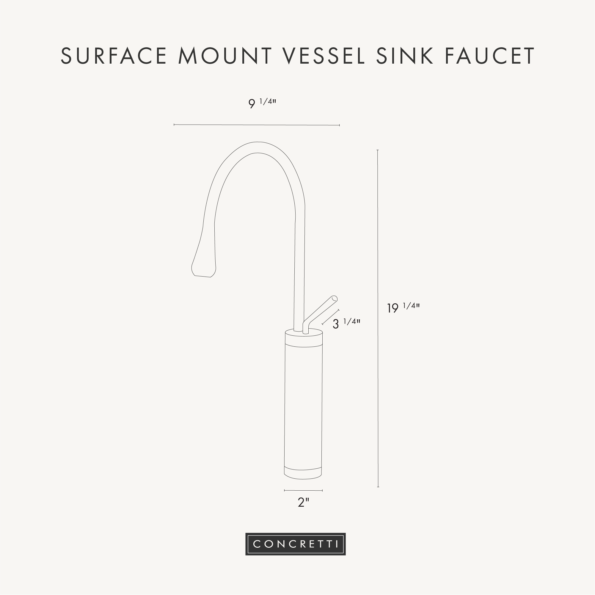 Faucet for Surface Mount Vessel Sinks