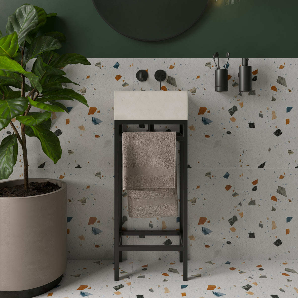 Houston Sink Freestanding Vanity Console for Small Rectangular Sink ...