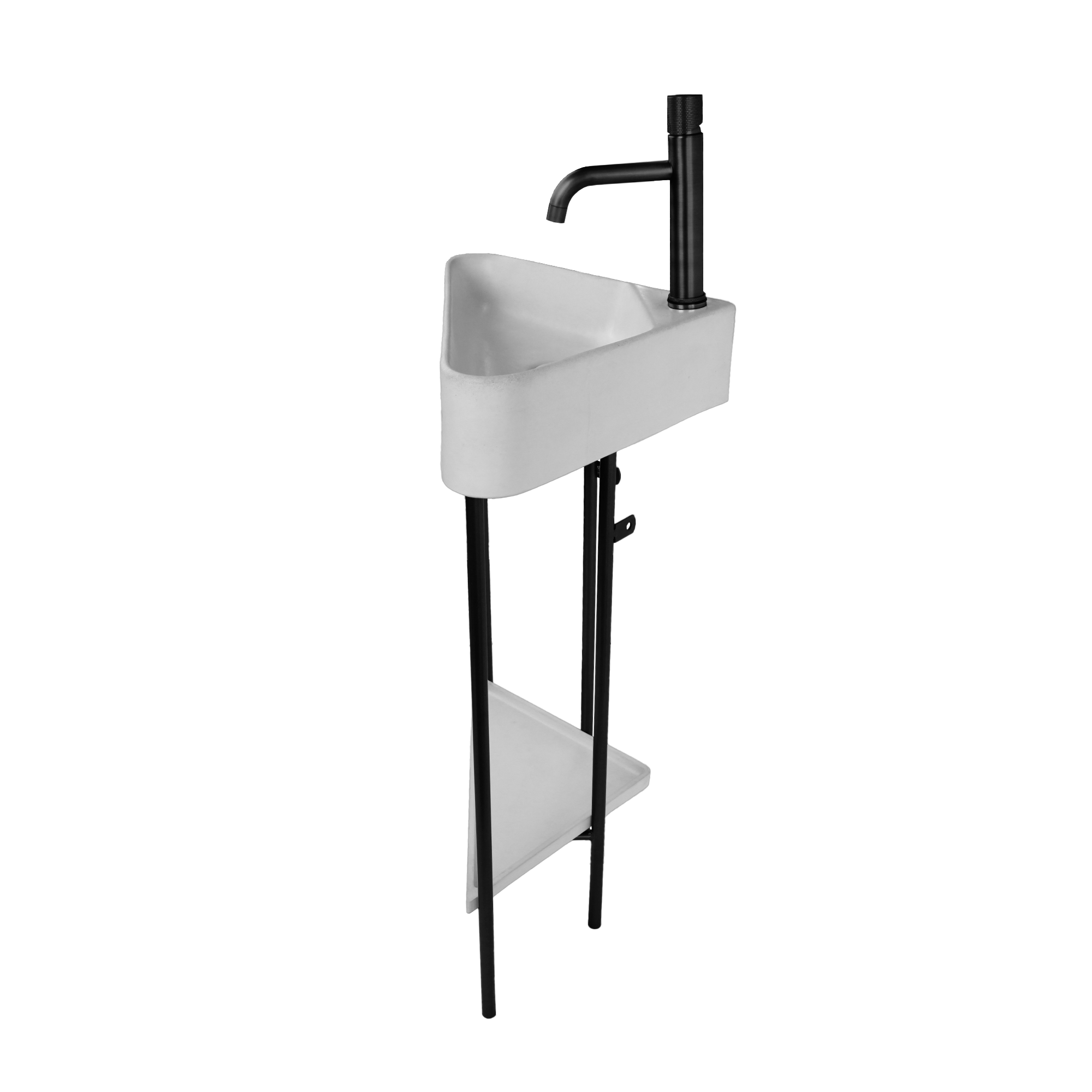 Tampa Corner Sink Freestanding Vanity Console for Triangular Concrete ...